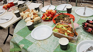 ▶A church in Ankara, Turkey. After the worship, all the members of the  church have dinner together with food prepared by each member from different country.