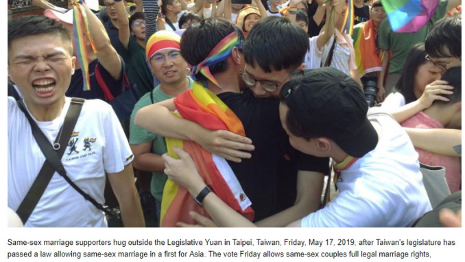 1Taiwan approves same-sex marriage in first for Asia