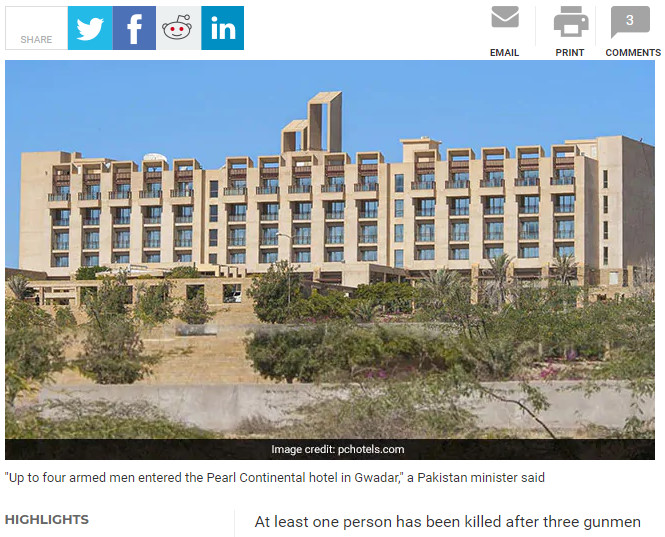 Armed Assault on a hotel in southwestern Pakistan