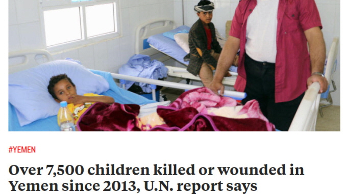 Over 7,500 children killed or wounded in Yemen since 2013, U.N