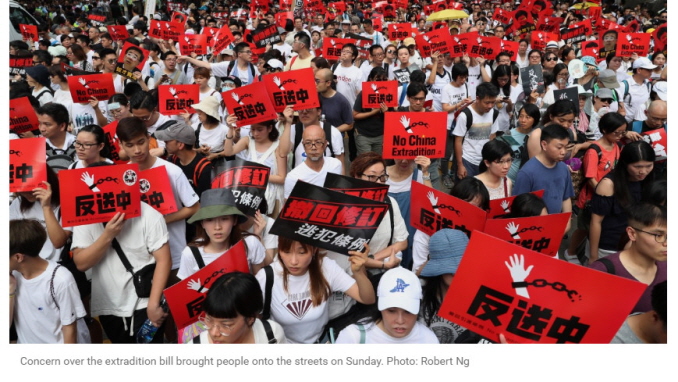 Concern over the extradition bill brought people onto the streets on Sunday