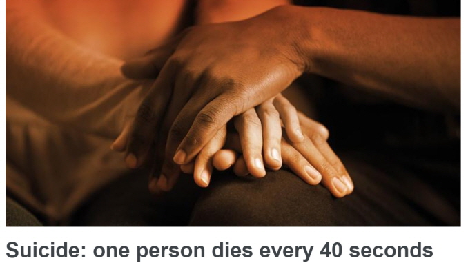 Suicide one person dies every 40 seconds 20190913