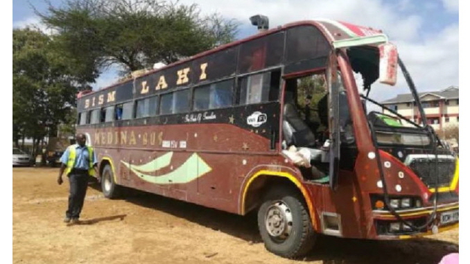 Bus shot with Kalashnikov blows by Islamic terrorists of Al Shabaab