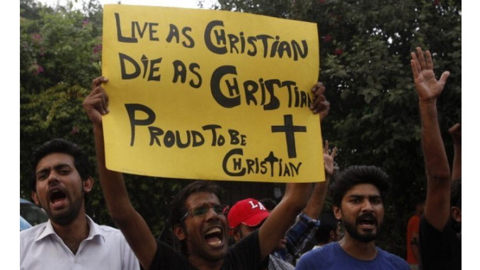 PAKISTANI CHRISTIANS’ PROTESTED AGAINST THE GOVERNMENT IGNORING THE PERSECUTIONS AGAINST CHRISTIANS