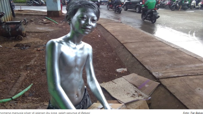 Fenomena Manusia Silver di Jalanan Kota Bekasi 2020