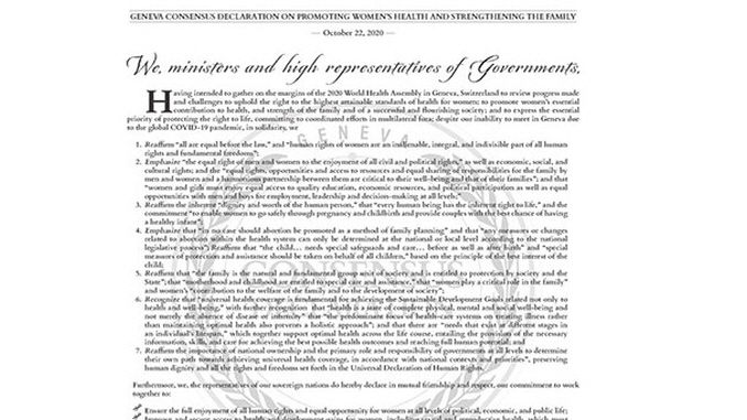Geneva Consensus Declaration 20201023
