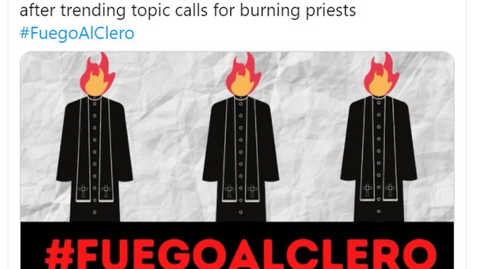 Twitter allows pro-Marxist burn priests alive hashtag to trend in Spain