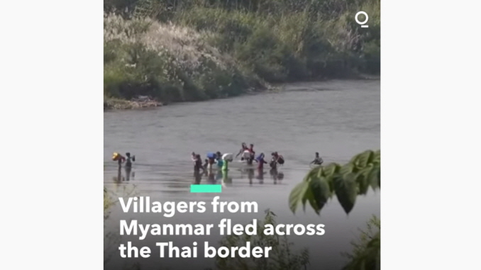 Myanmar; Thousands Flee Across Thai Border 20220203