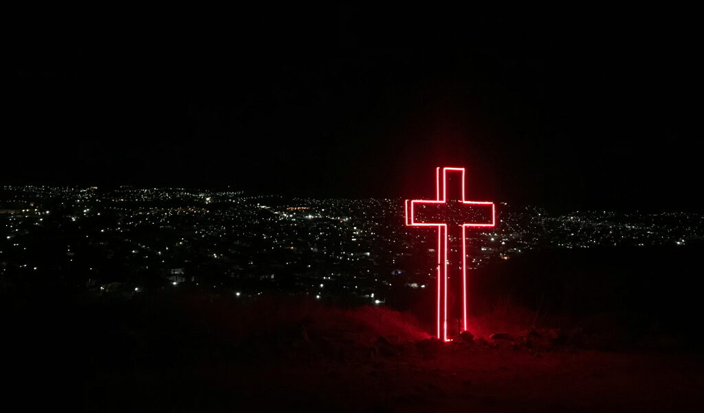 cross neon unsplash